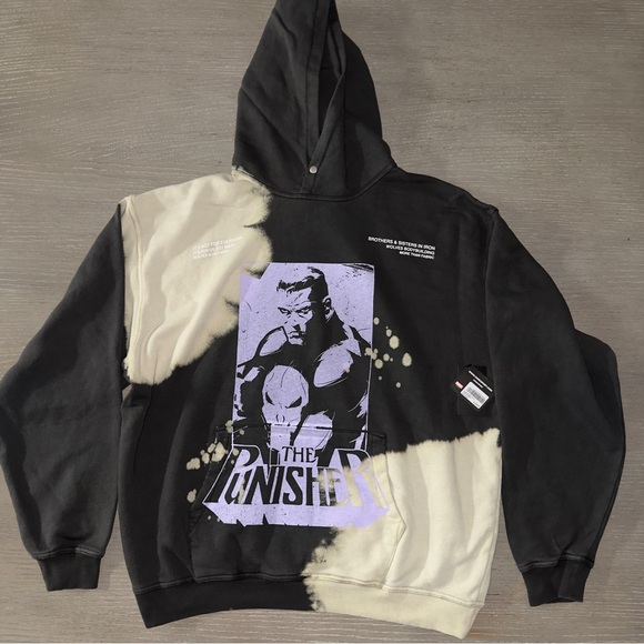 Darc Sport Other - BRAND NEW WITH TAGS - Darcsport Marvel The Punisher gray acid wash hoodie